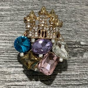 Handcrafted pop grip castle blue pink gold gems bling phone decoration